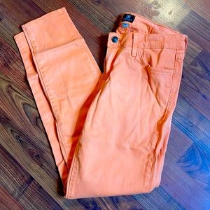 Orange ankle jeans